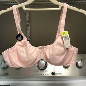 Bali silky smooth lining underwire bra 38 B pink. New with tags